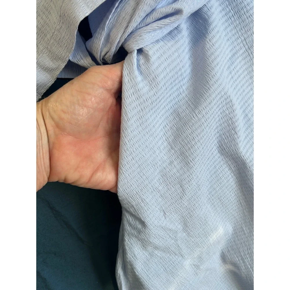 Lulus‎ Light Blue Seersucker Wrap Dress Short Sleeve Collared Mini Dress Small